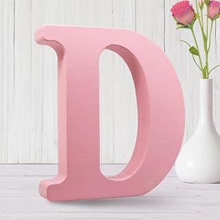 AOCEAN 6 Inch Pink Wood Letter D