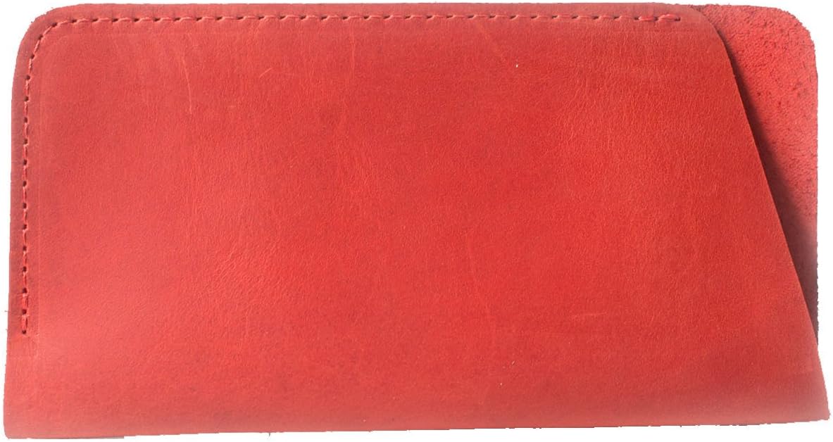 INCARNECATCH - Genuine Leather Sunglasses Case - Eyeglass Protector - Sleeve Case Protector (Red)