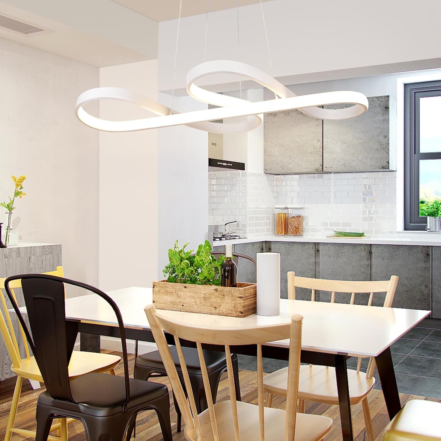 ZMH Moderna Lampada a Sospensione LED lampadari moderni - lampadario da | soffitto dimmerabile con telecomando per tavolo da pranzo corridoio cucina soggiorno cameretta