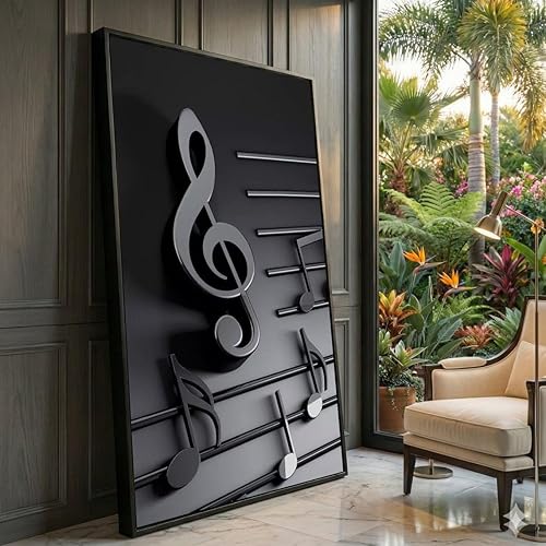 XBTYKPB Tableau mural sur toile avec notes de musique, motif