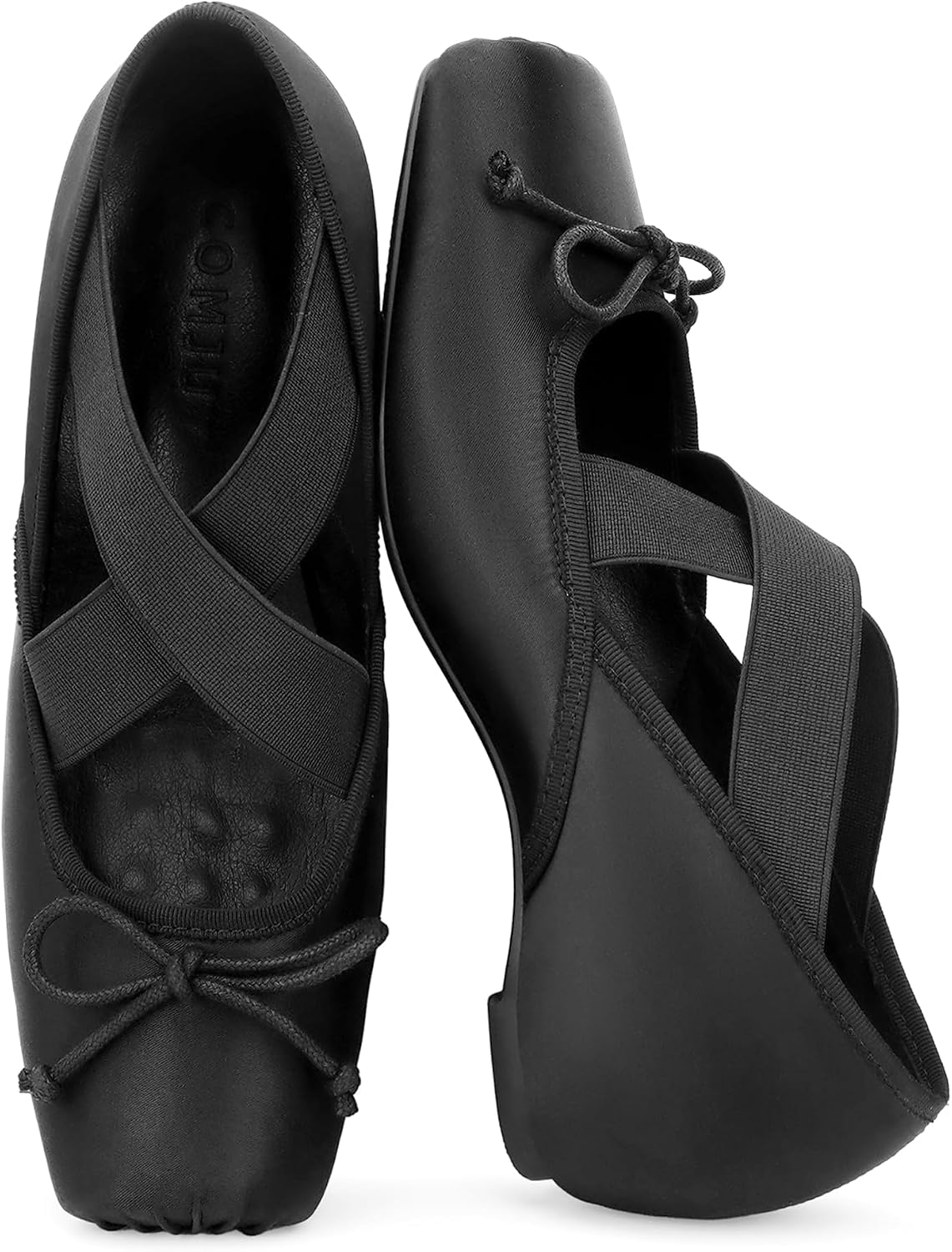 Mary Jane Shoes Women Flats Comfortable Walking Ballet Flats Closed Square Toe Soft Strap Low Wedge