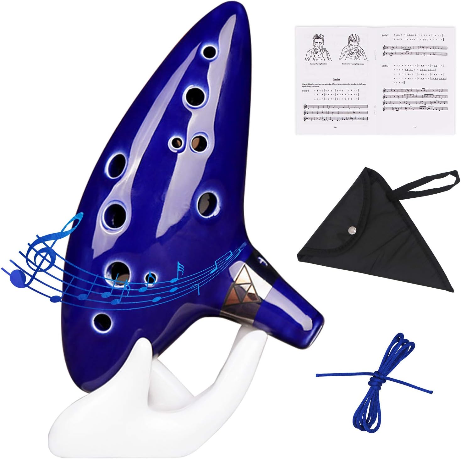 Legend of Zelda Ocarina 12 Hole Alto C Instrument with Textbook and Protective Bag, Perfect for Beginners and Professional Performance