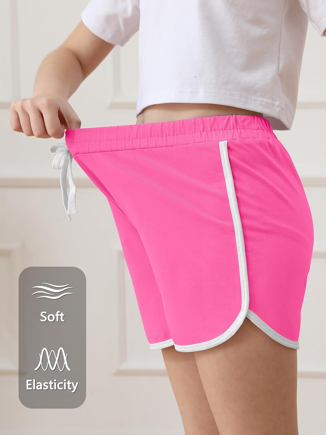 Resinta 5 Packs Girls Cotton Athletic Shorts Toddler Summer Running Shorts Dolphin Yoga Shorts for Kids - Image 2