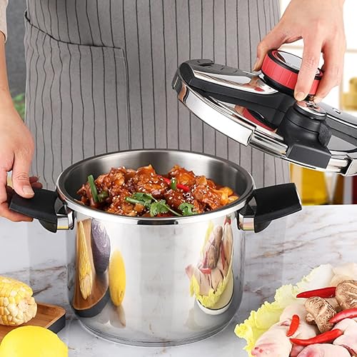 Miniatura 2 de 6L Pressure Cooker Rotary Household 304 Stainless Steel Pressure Cooker Gas Induction Cooker General for Kitchen