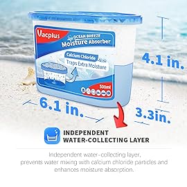 Vacplus Moisture Absorbers, 10.5 Oz Humidity Absorber Boxes Attracts Extra Moisture from Your Bathroom, Closet, Kitchen & Study, Dehumidifier, Odor Eliminator for Closet (Ocean Scent), 12 Packs