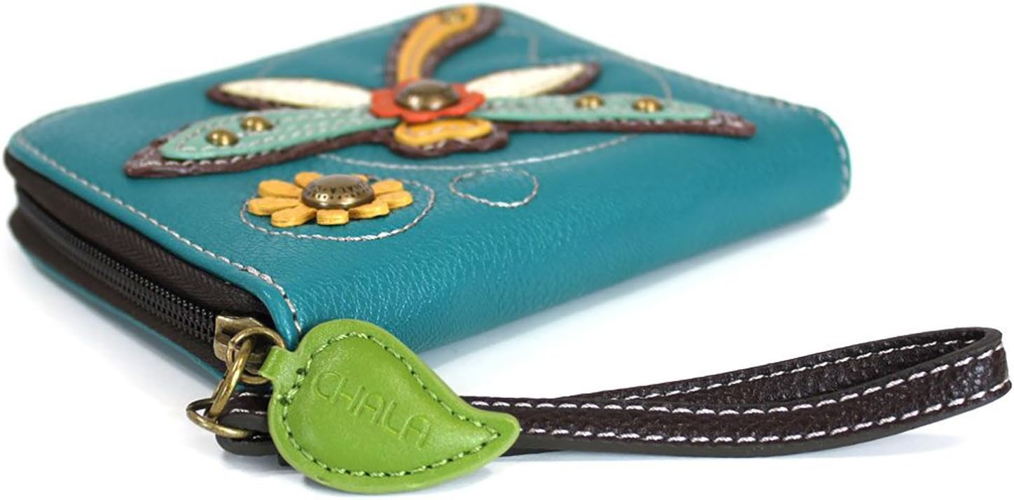 Chala Dragonfly Zip Around Wallet Wristlet - Vegan Leather - Image 5