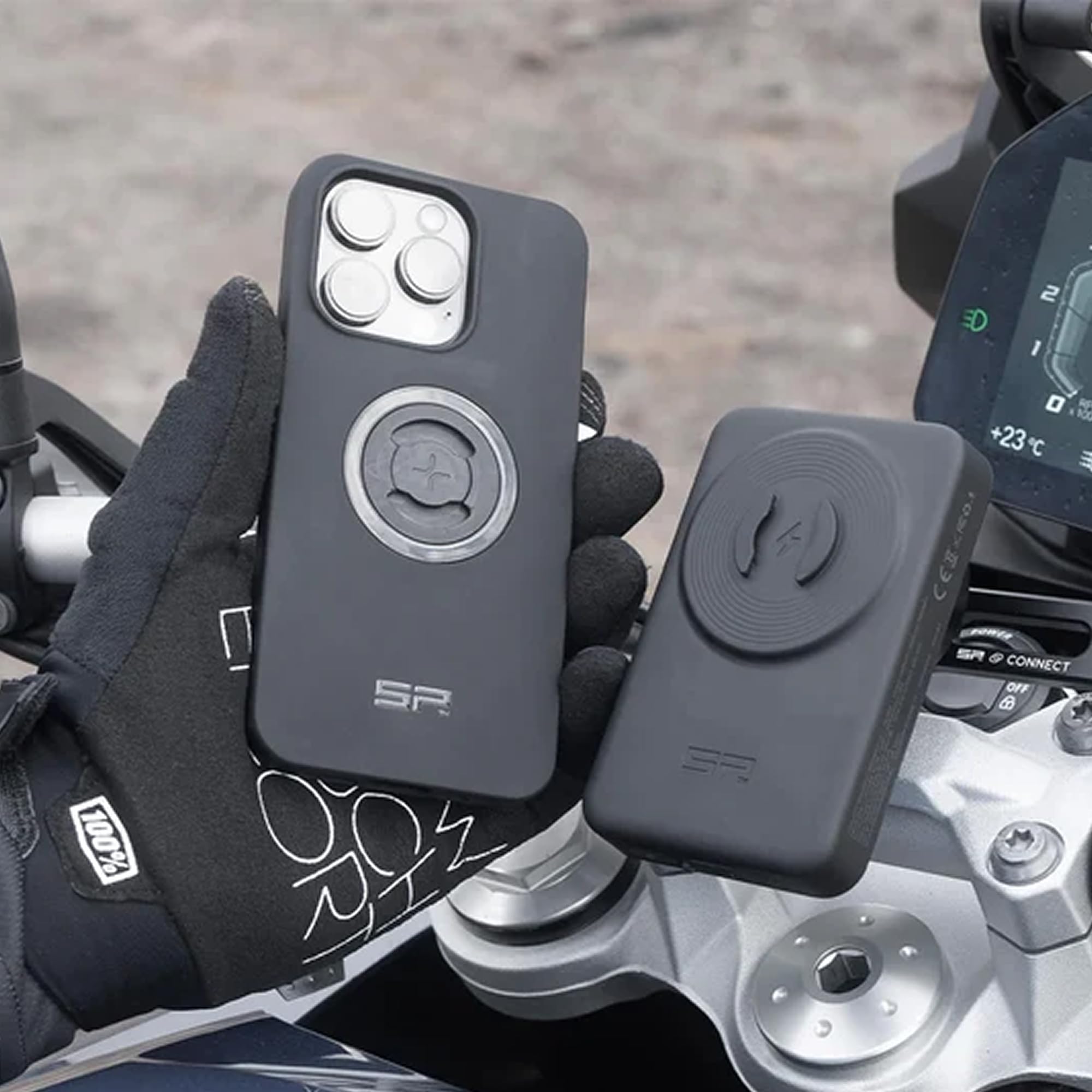 SP CONNECT Unisex Adult 2252877 SP Wireless POWERBANK SPC+ 10 000 mAh, czarny, rozmiar uniwersalny