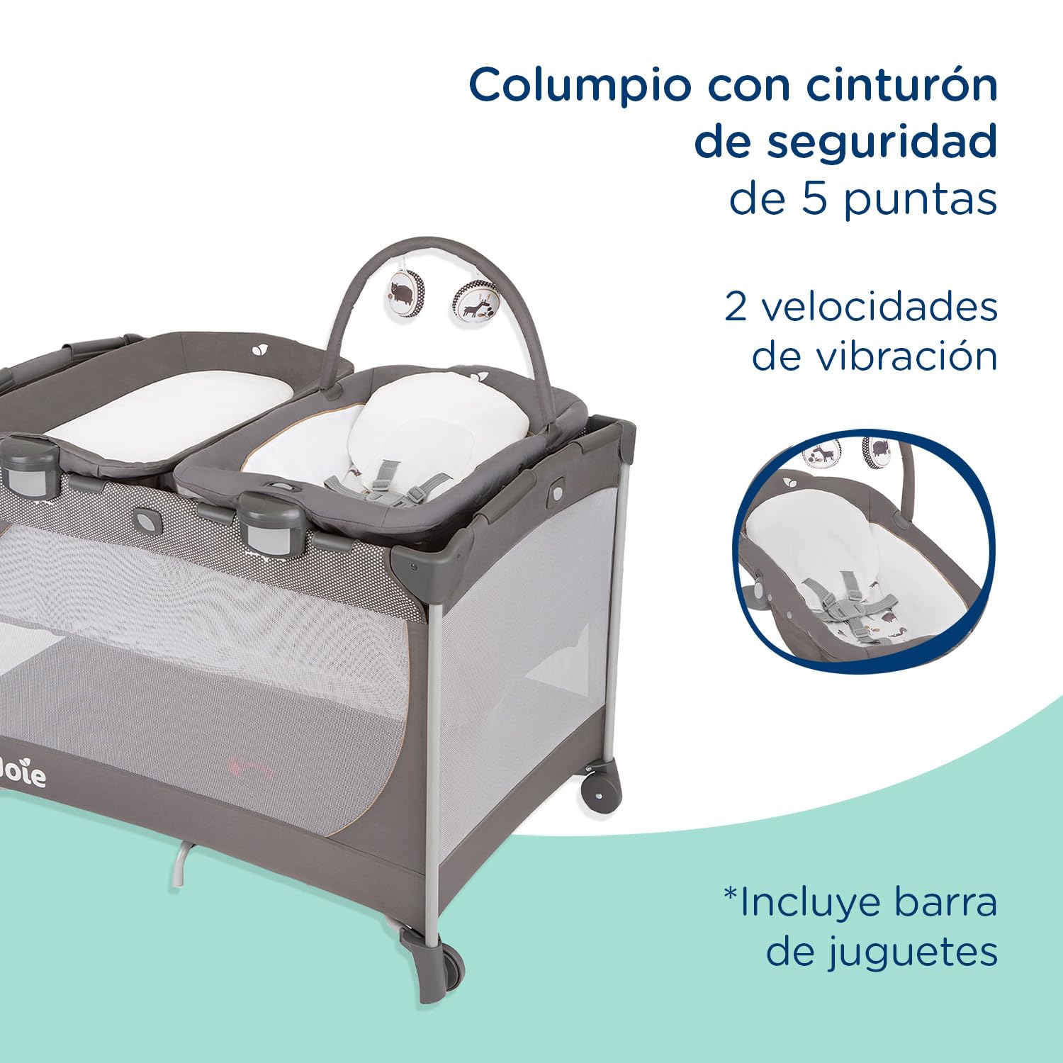 Corral Colecho Cuna Para Bebé Joie Kubbie Sleep Corral Viaje
