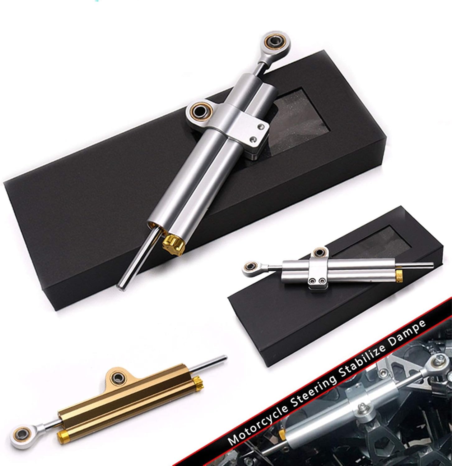 Moto Parts Motorcycle Steering Dampers Stabilizer Suitable for most motorcycle models(B)
