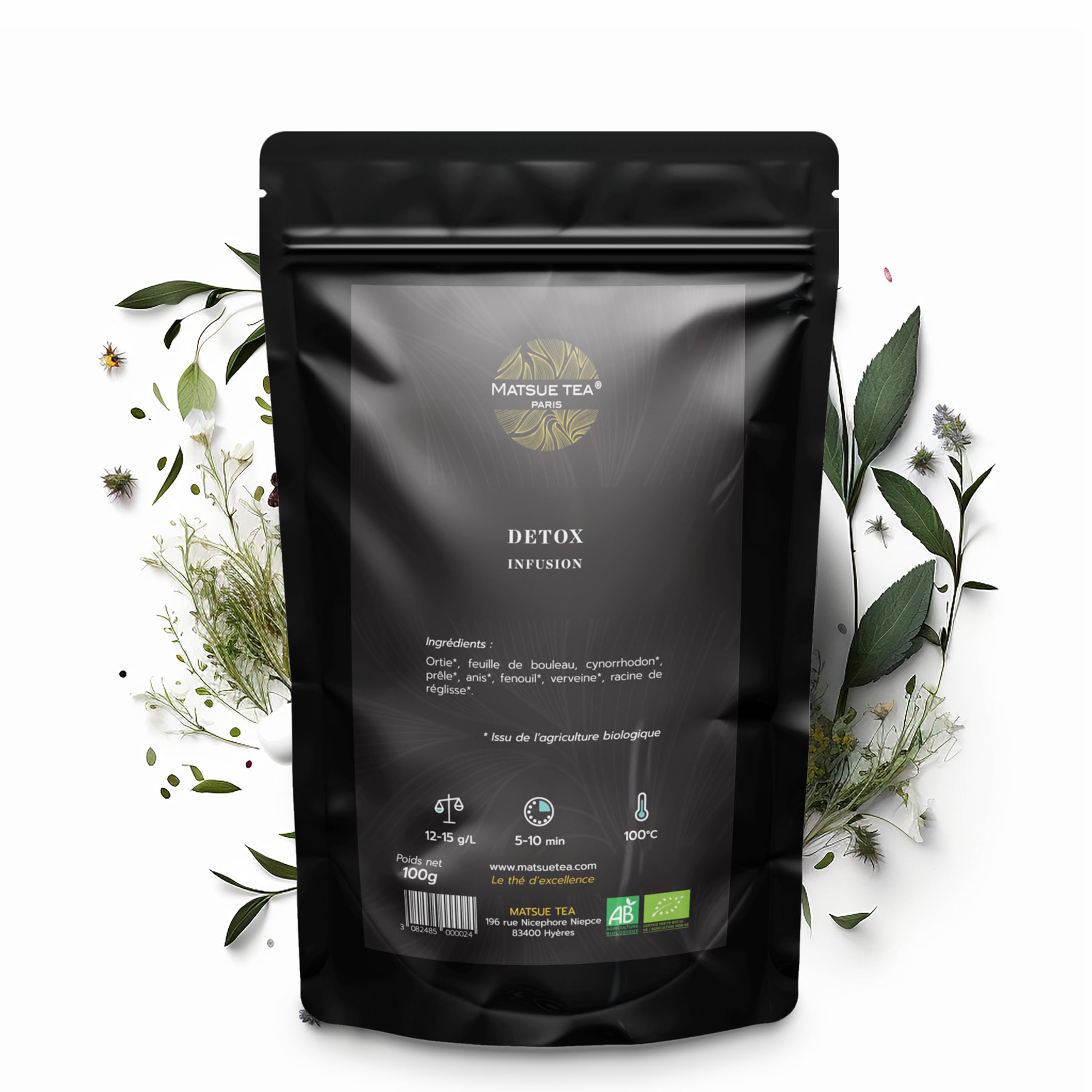 Matsue Tea - Detox - Infusion en vrac - Fenouil & Verveine - Qualité Premium - Feuilles de Thé Ramassées à la Main - 250 g