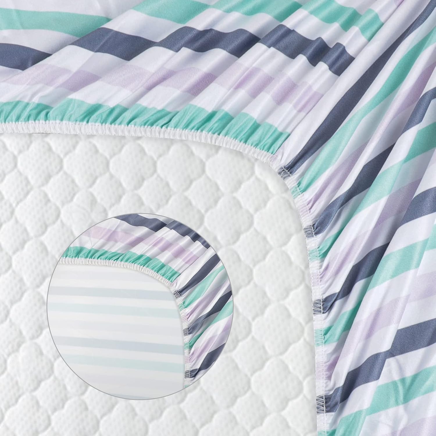 MooMoo Baby Crib Mattress Sheets 2 Pack Waterproof Toddler Crib Mattress Protectors Breathable and Hypoallergenic Fitted Crib 52''x28''