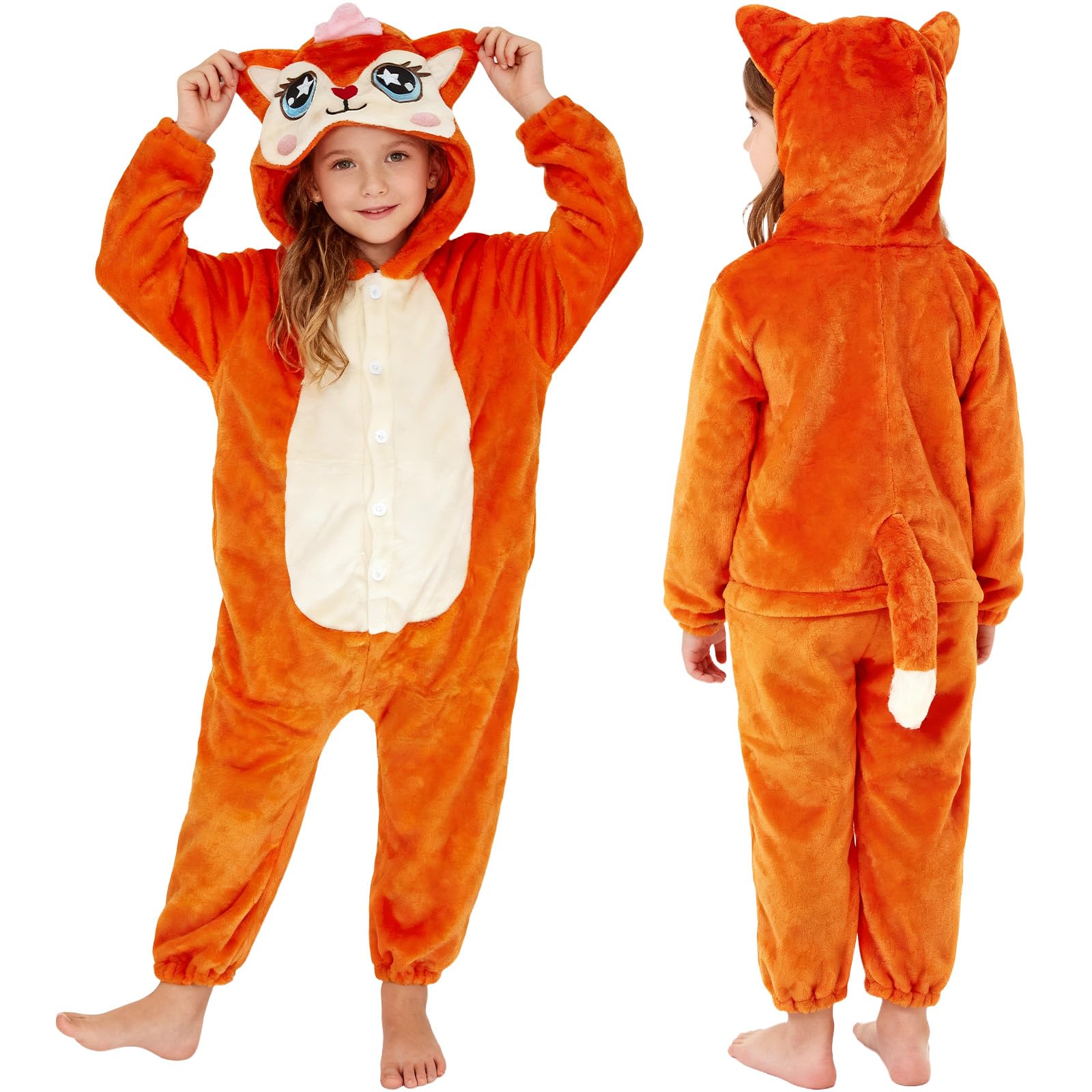 PinkSheep Pyjama Onesie d'hiver pour Enfants, Combinaison de Nuit en Flanelle de Polyester, Costume Animal de Dessin Animé, Unisexe, 3-12 Ans