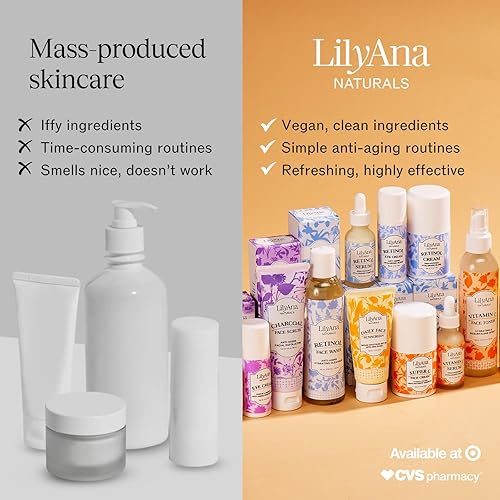 Miniatura 6 de LilyAna Naturals Suero de vitamina C para la cara, suero facial con ácido hialurónico y vitamina E, suero antienvejecimiento, reduce las manchas de