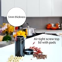 Vista 4 de Tarro de almacenamiento hermético de vidrio negro 100ml con protección UV para café y especias