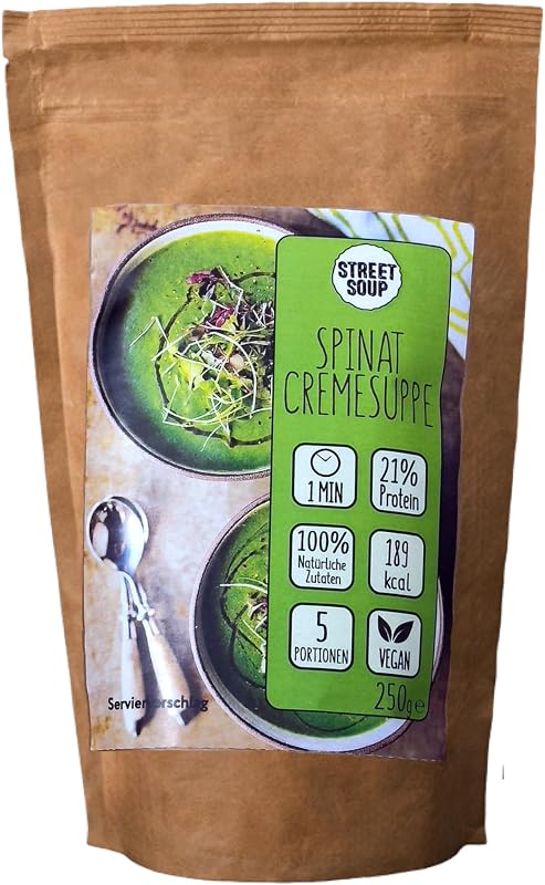 Street Soup Vorratspack 250 g Instant Protein Cremesuppen Kalorienarm Natürlich Vegan Ideal für Diät, Fasten  und Detox (250g, Pilz)