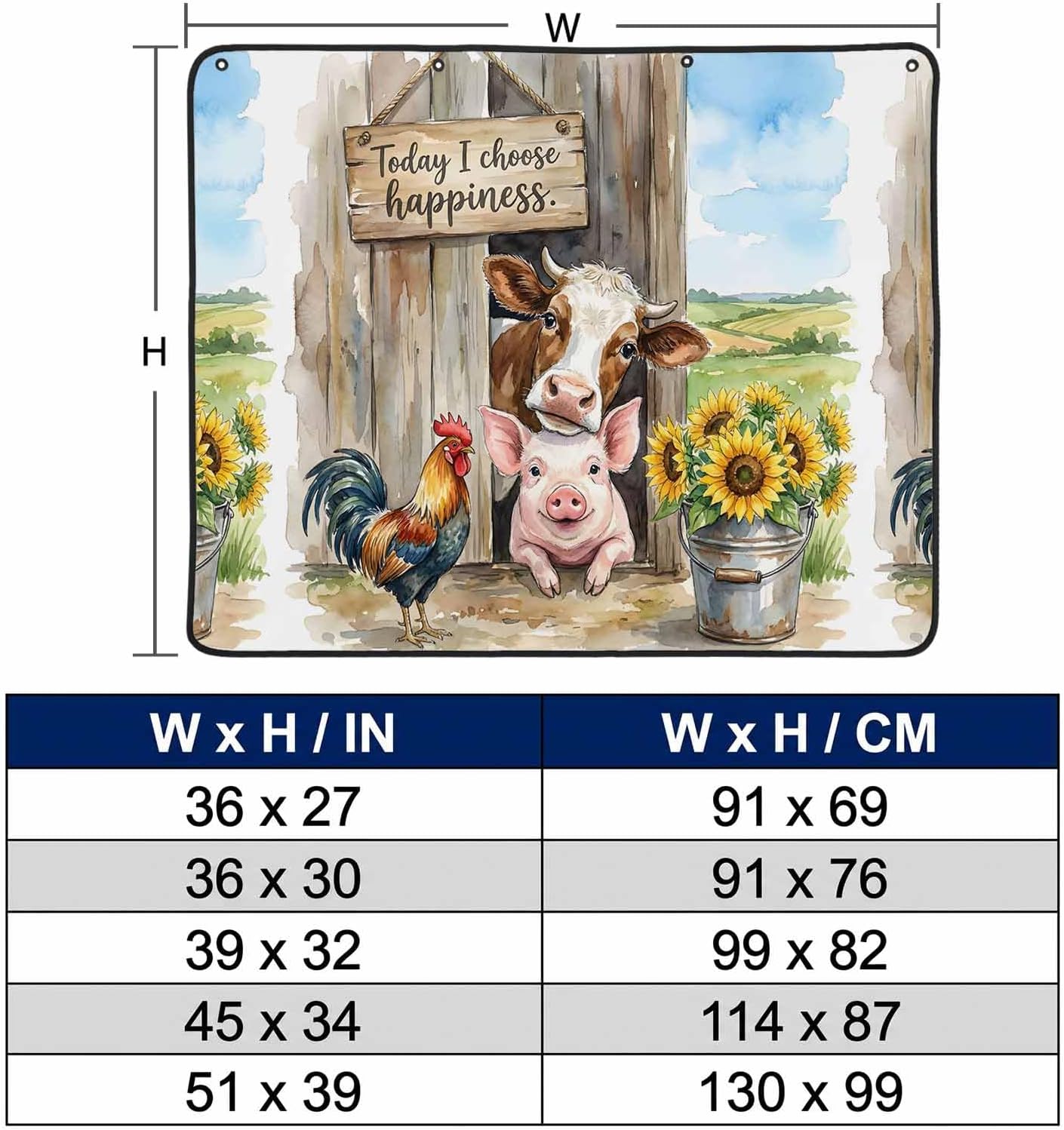 Magnetic Fireplace Cover Sunflower Rooster Cow Pig Fireplace Screen Decorative Farmhouse Animal Insulation Fireplace Blocker Save Energy Fireplace Draft Stopper Covers for Living Room 36x30 Inch