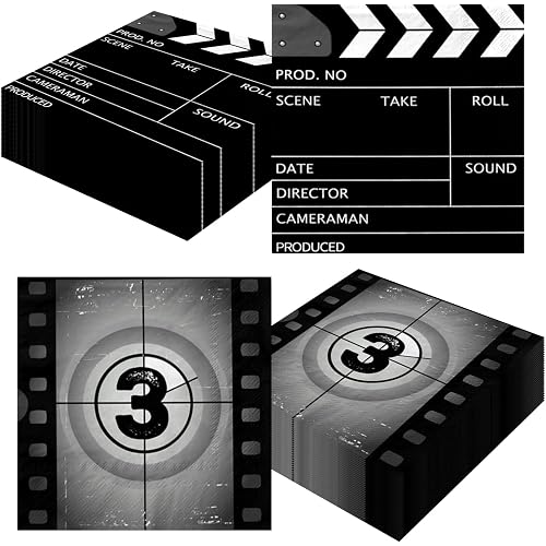 Movie Night Party Supplies - 40Pcs Movie Party Napkins Now Showing Paper Napkins Movie Theme Birthday Table Decorations for Bathroom,Awards Ceremony Party Supplies