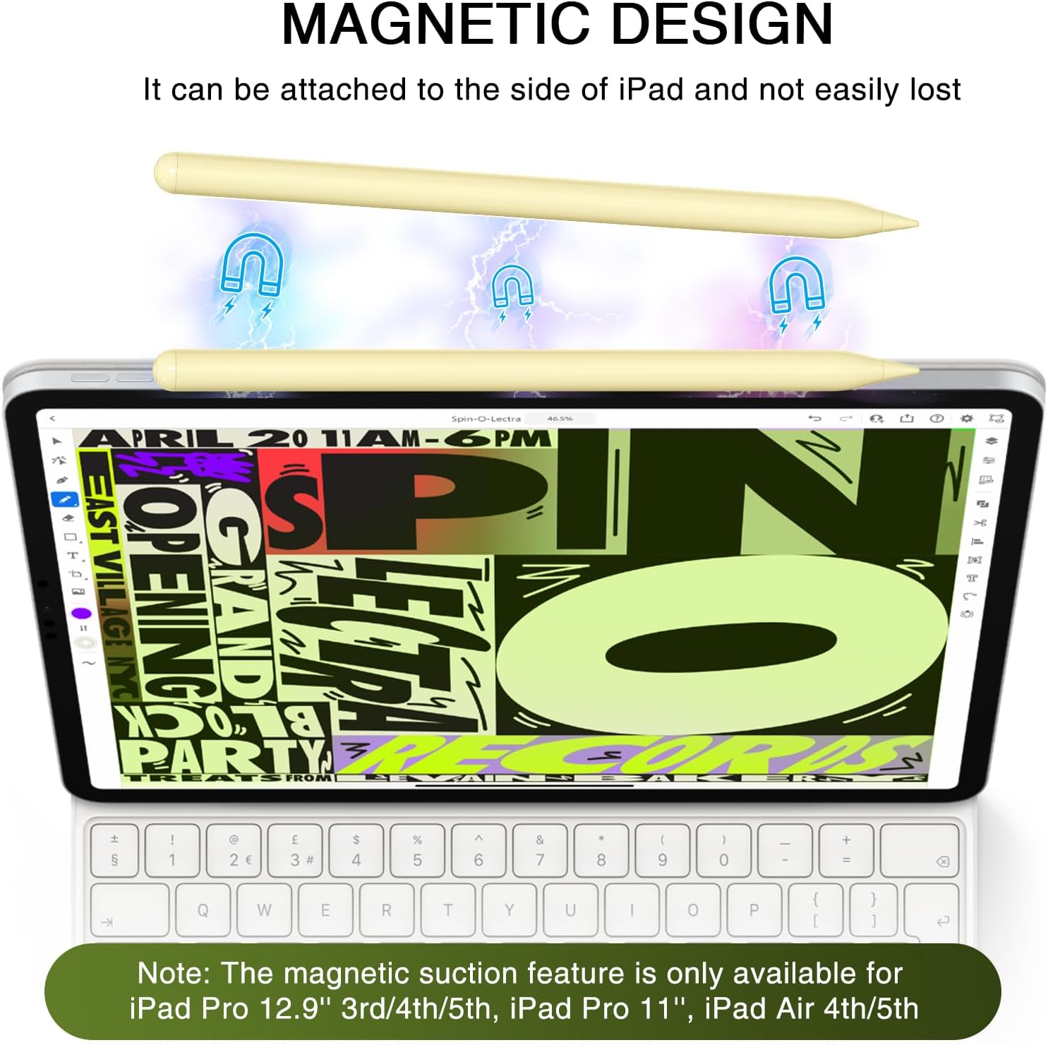 HATOKU Stylus Pen for iPad 2018-2025, 15 Mins Fast Charging Pencil 1st Gen with Tilt & Palm Rejection Digital Pens Stylus Pens for iPad 6-11, Air 3/4/5/M2/M3, Mini 5/6/7, Pro 11"/12.9"/M4 M5 (Yellow)