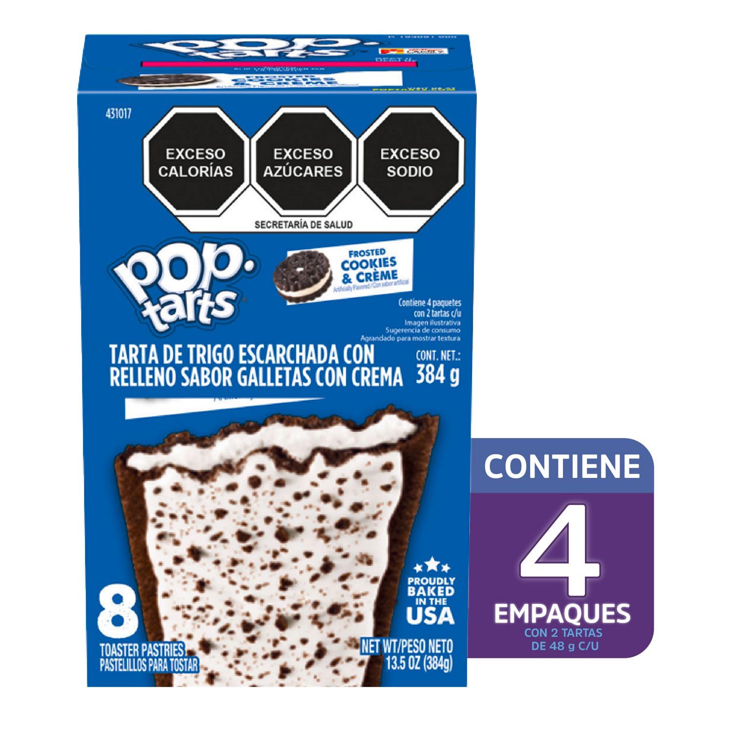 Pop-Tarts Breakfast Toaster Pastries, Frosted Cookies and Creme Flavored, 14.1 Oz (Pack of 8)