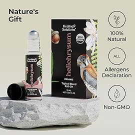 Healing Solutions - (2 Pack) Helichrysum Essential Oil Organic Roll On Set USDA Certified Roller - Perfume, Body Massage, Skin - Helichrysum Organic Essential Oil Roller for Skin & Bruises