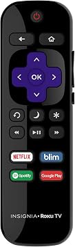 Genuine Insignia NS-RCRMX-18 Roku TV Remote Control fit All Insignia Roku TVs. NO Pairing!! not for Insignia Regular TV, not for Roku Stick and Roku Player.