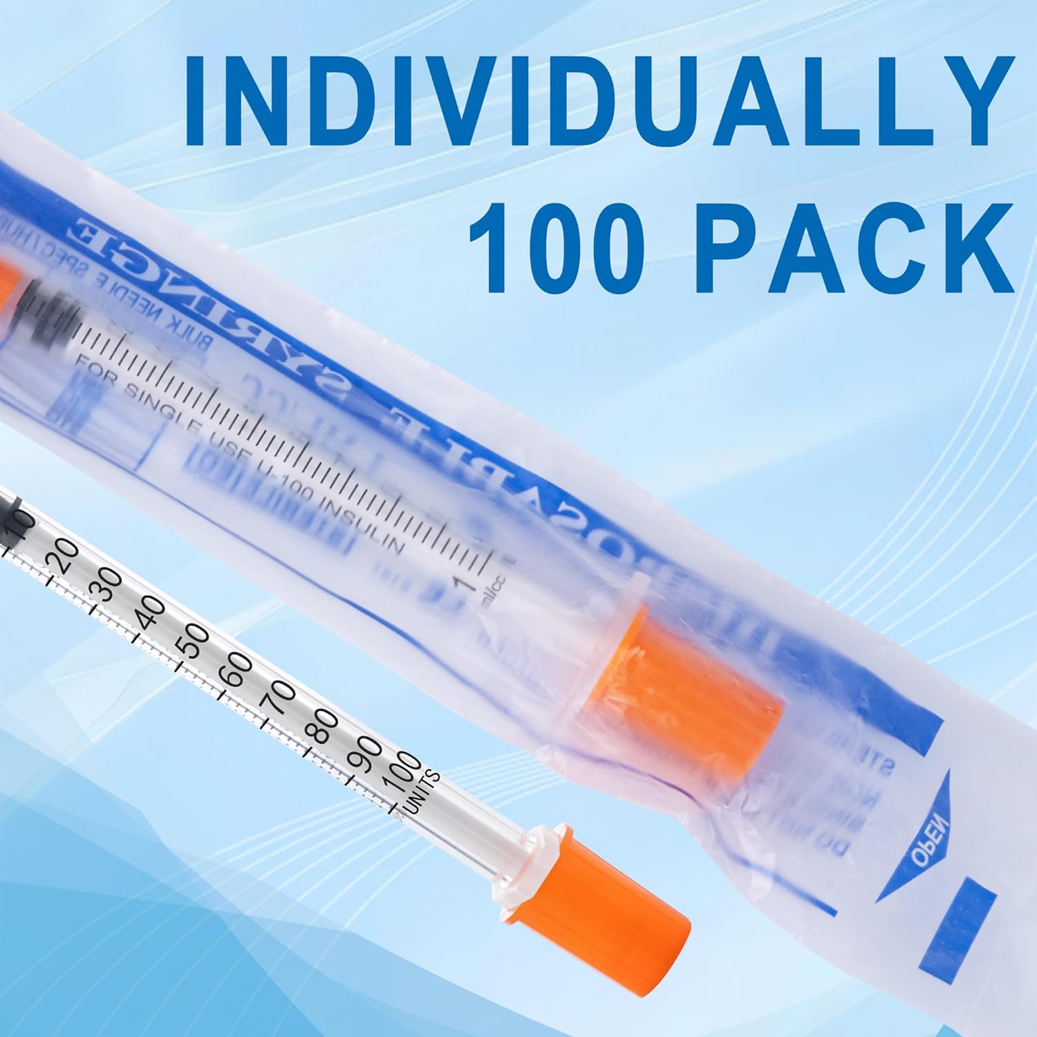 1mL Lab Supplies, U-100-30Ga 1/2-Inch Liquid Dispensing Tools with Cap, Individually Sealed, 100 Pack