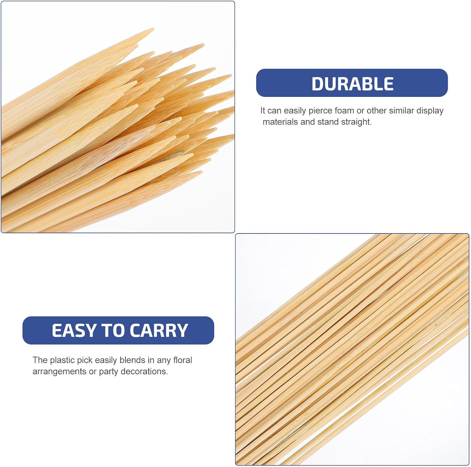 60pcs Flower Bouquet Fixing Sticks for DIY Bouquet Making, Khaki
