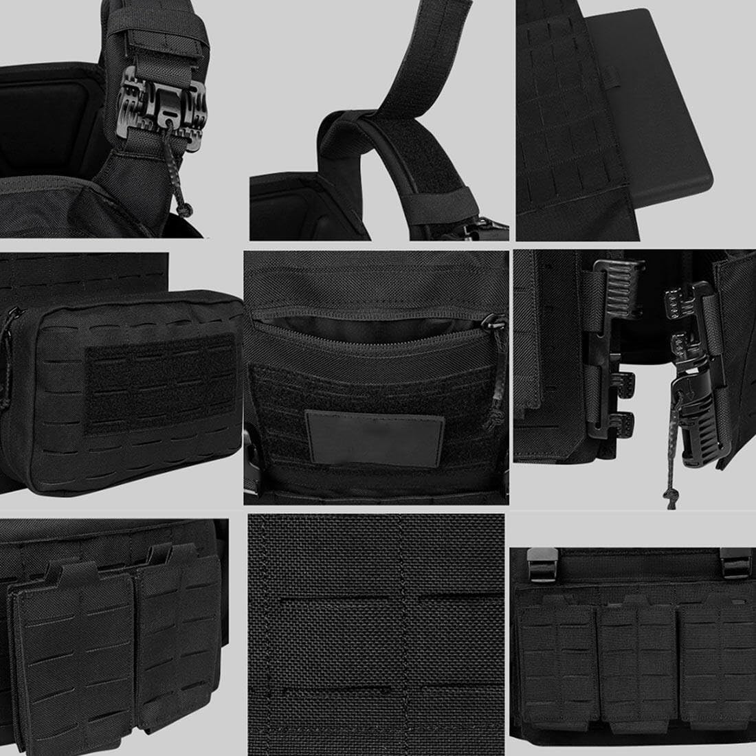Verstellbare, leichte Taktische Weste mit Schnellverschluss für Militärbegeisterte, Molle-Militär-Kampftrainingsausrüstung für Airsoft, CS-Spiele und Outdoor-Sport