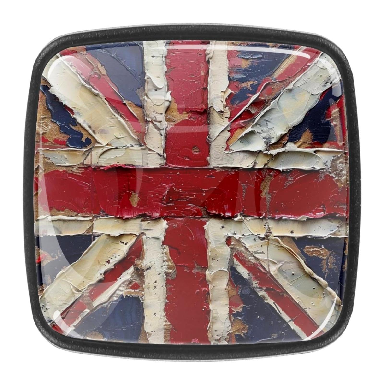 Boutons de tiroir Union Jack en cristal de qualité supérieure pour buffet