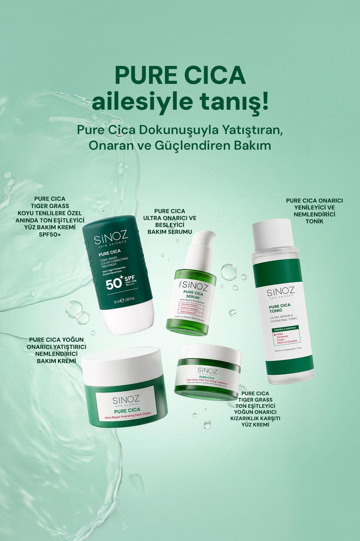 Sinoz Pure Cica Ultra Onarıcı ve Besleyici Bakım Serumu 30 Ml