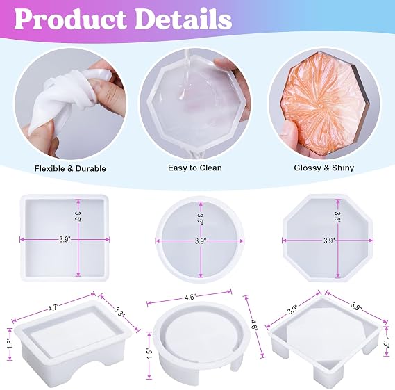 Bundle Resin Bubble Remover Machine and 18 Pcs Coaster Resin Molds