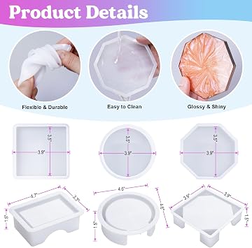 Bundle Resin Bubble Remover Machine and 18 Pcs Coaster Resin Molds
