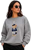 Moletom Feminino Gola Redonda Flanelado Urso Fofo Casual