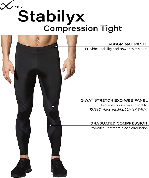 جوارب رياضية ضاغطة Stabilyx لدعم المفاصل للرجال من CW-X جوارب رياضية ضاغطة لدعم المفاصل للرجال من CW-X
