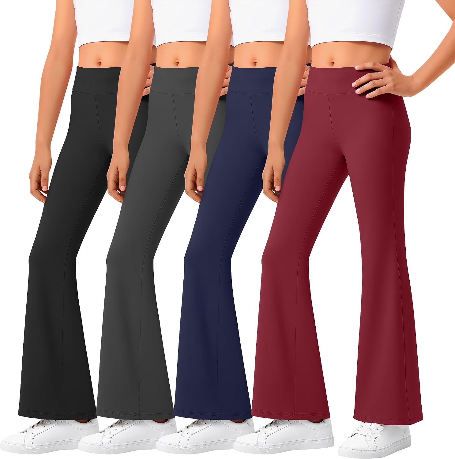 4 Pack Girls Flare Leggings Bootcut Yoga Pants