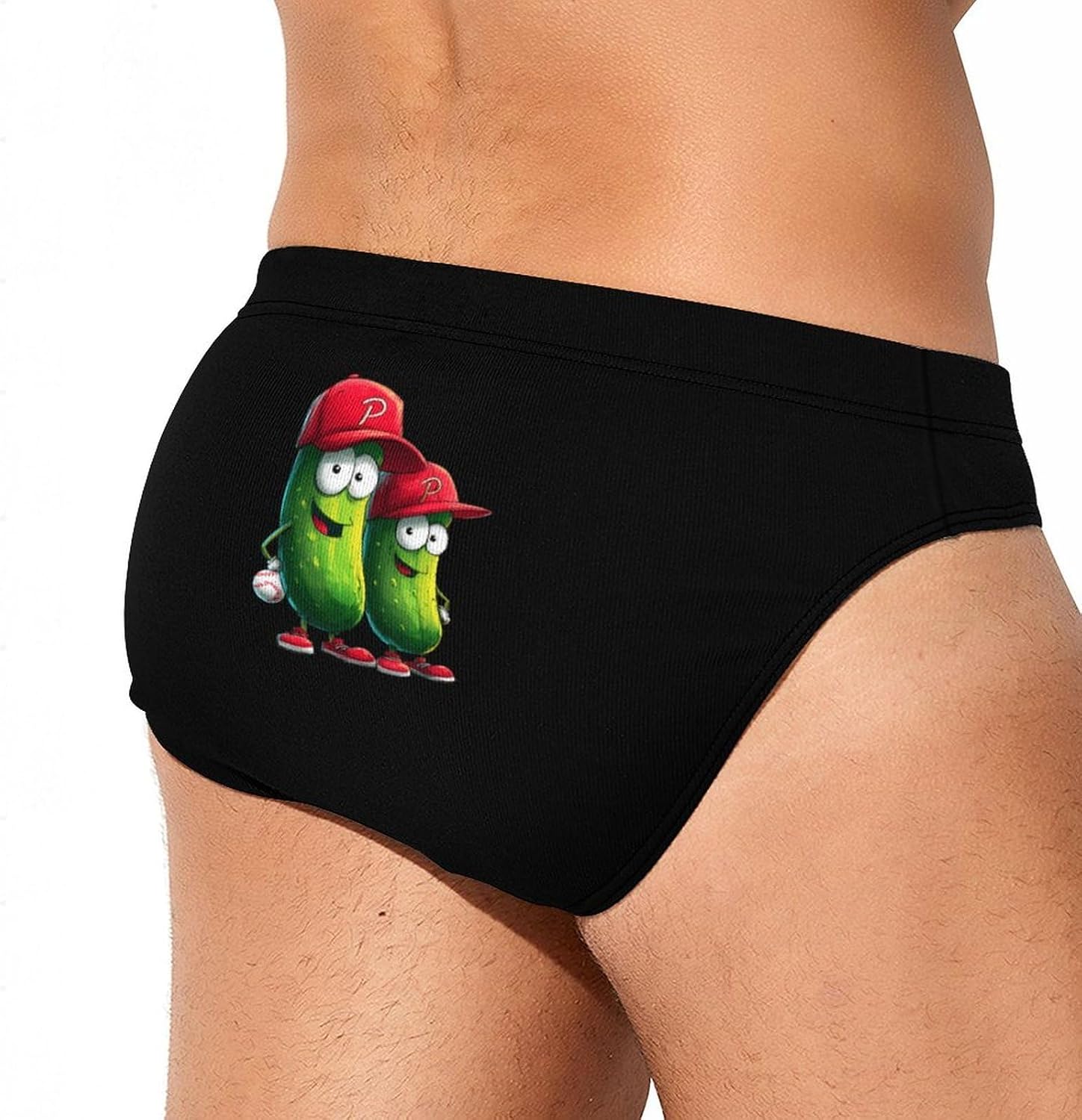 Pickle Cucumbers Baseball Men's Swimsuit Brief Sexy Bikini Briefs Retro Printed Swimwear Quick Dry Swimming Trunks 3X-Large
