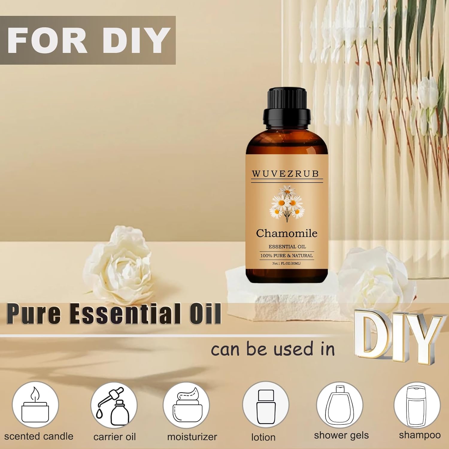 Chamomile Essential Oils, 30ML Pure and Natural Essential Oil for Aromatherapy Diffuser - Chamomile /1 Fl Oz - Image 3