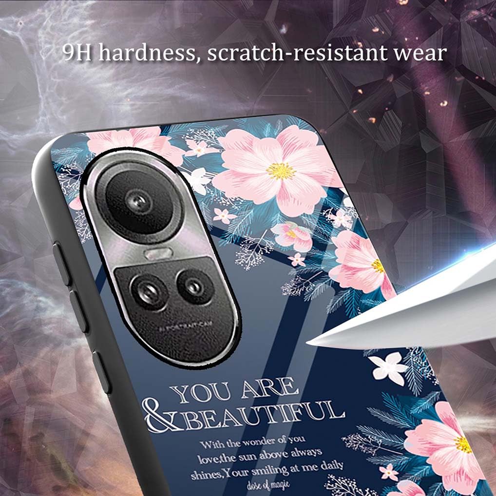 SEAHAI Trasparente Cover per Oppo Reno 10 5G / Oppo Reno 10 PRO 5G, Ultra Sottile ed Elegante AntiGraffio Antiurto Anti Scivolo Plastica Dura PC + TPU Silicone Bumper Custodia, Blu