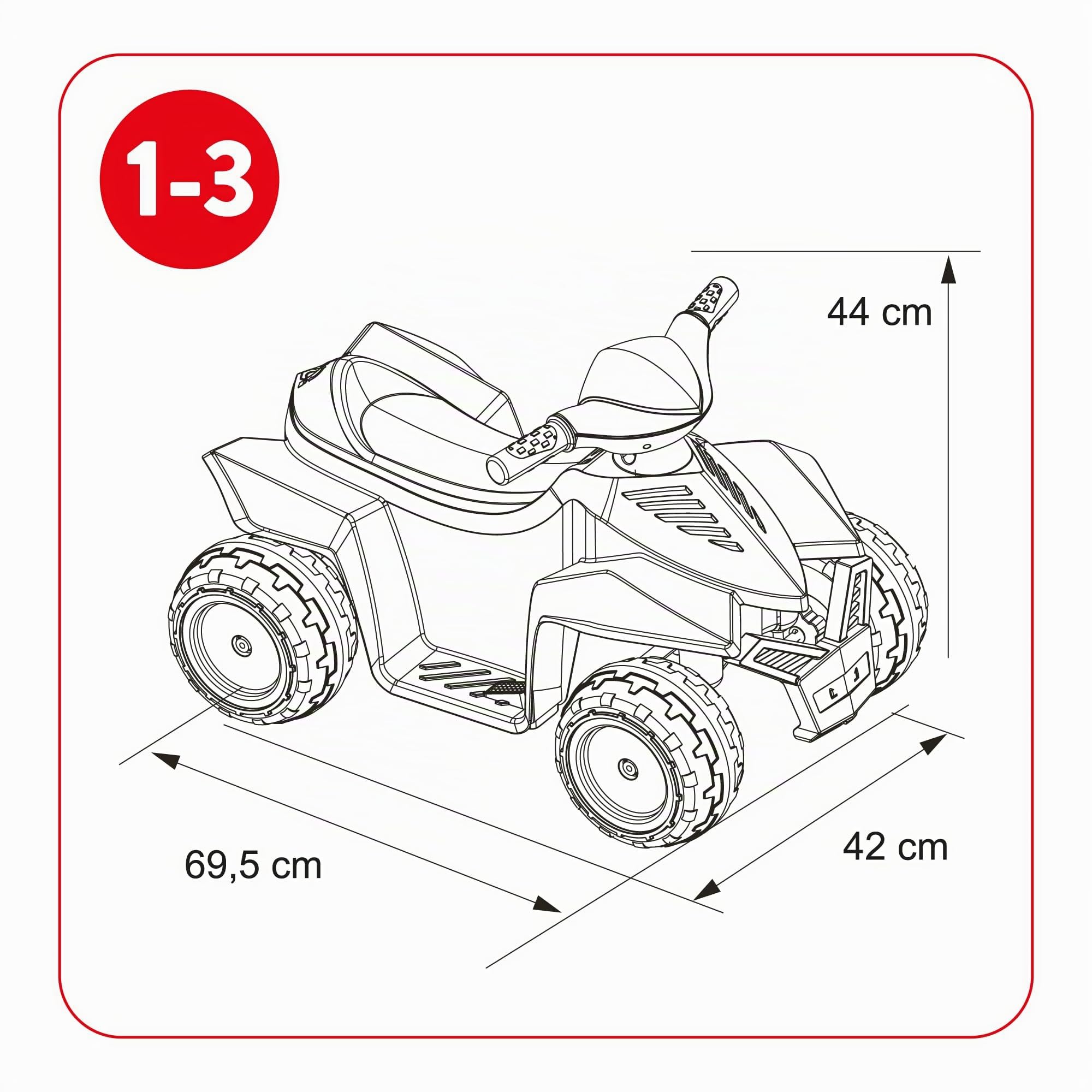 FEBER - Quad CE-Dark Blue 6V, Voiture électrique pour garçons et Filles de 18 Mois à 3 Ans, avec accélérateur, Roues pour stabilité, jusqu'à 40 Min d'autonomie, Chargeur Inclus, Famosa (FEN52000)