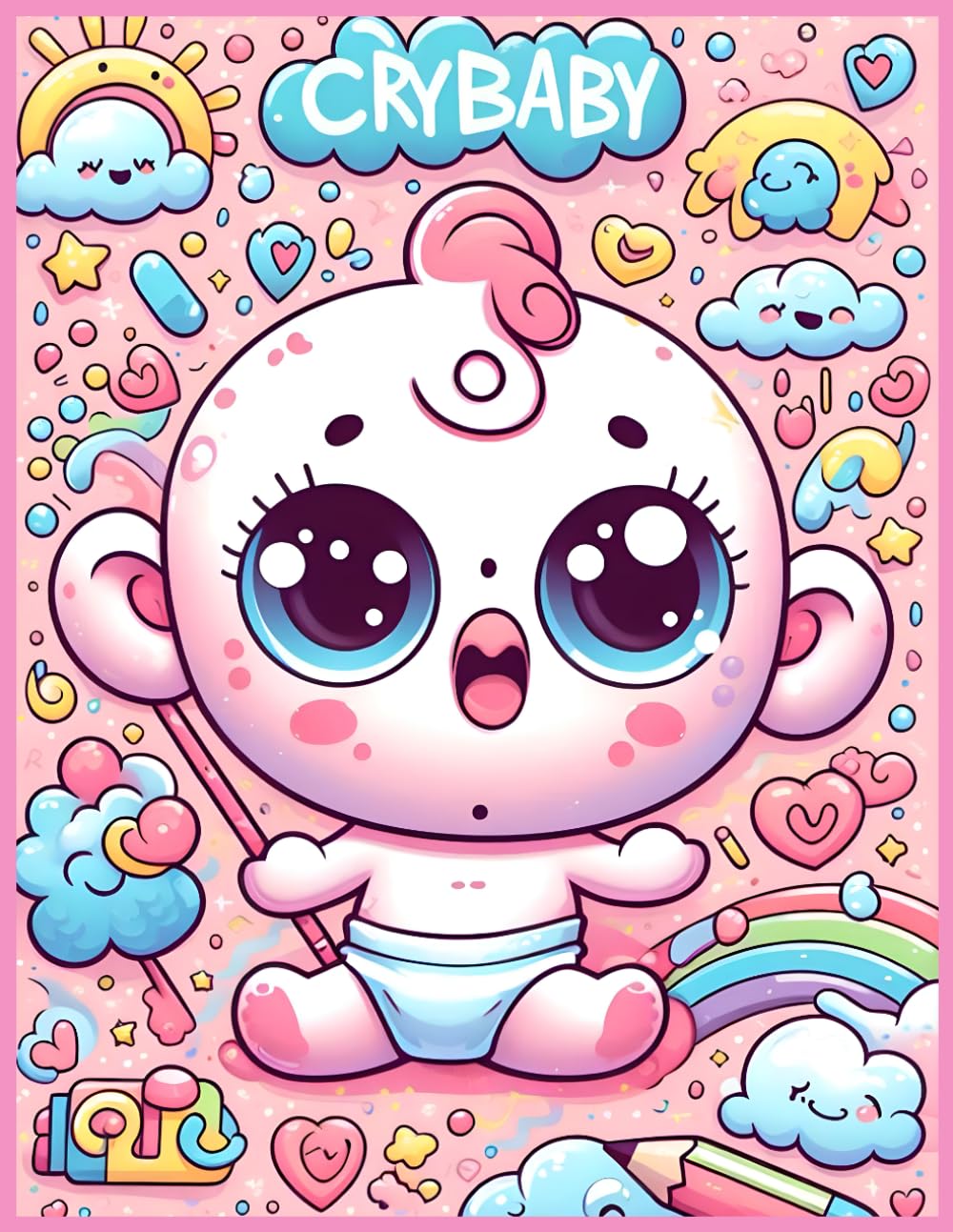Crybaby Coloring Book: 30 Unique Cute Moments of Crybaby, 60 Pages of Fun (8.5 x 11 Inch): Cute & Simple for Adults and Kids