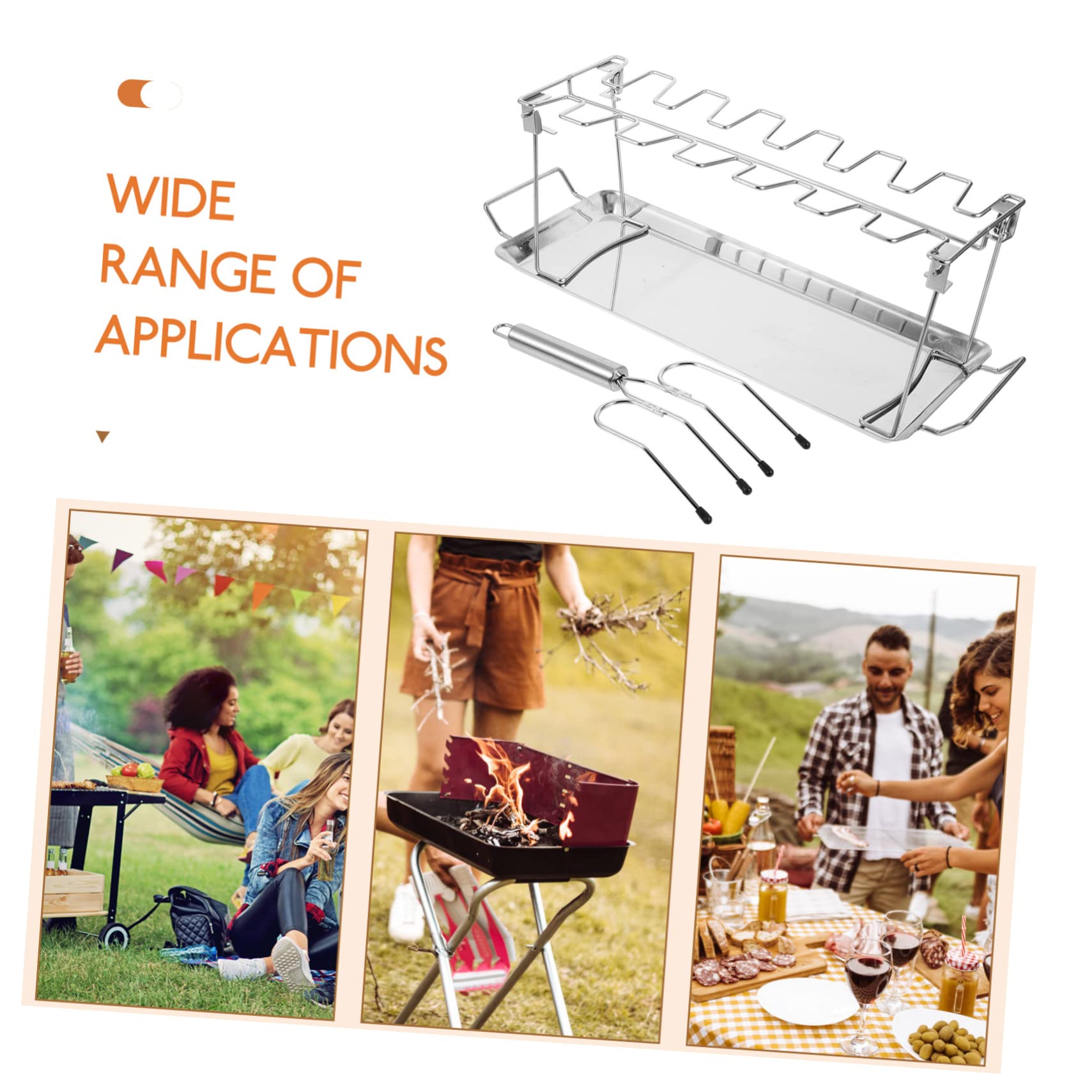 Edelstahl Grillrosthalter 1 Satz, Klappbar, Silber, für Grillbesteck | Praktische Faltkonstruktion, Leicht zu Verwenden, für Camping und Grillen im Freien