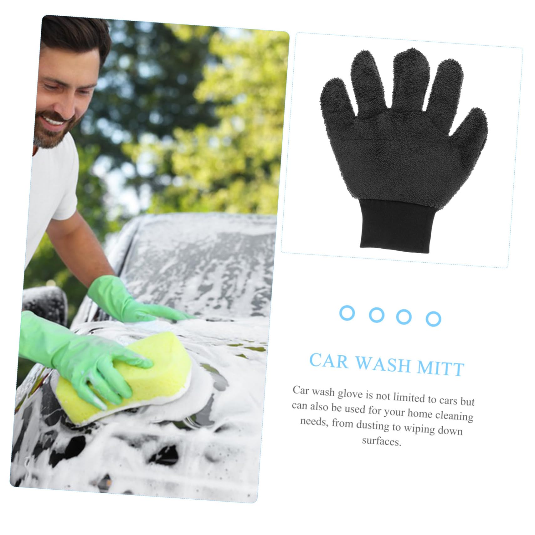 GLEAVI 4stücke Autowäsche Handschuh Finger Mikrofaser Waschhandschuh Für Fahrzeuge Vielseitig Einsetzbar Für Auto Und Haushaltsreinigung Ultraweich Und Saugfähig Für Fenster Und