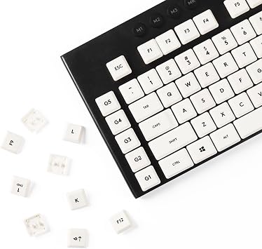 YMDK الأبيض 111 مفاتيح الخط الأسود قبعات المفاتيح منخفضة الملف الشخصي PBT الميكانيكية الألعاب لوحة المفاتيح مفتاح كاب مناسبة للوجي G915 G913 G815 G813 TKL لوحة المفاتيح
