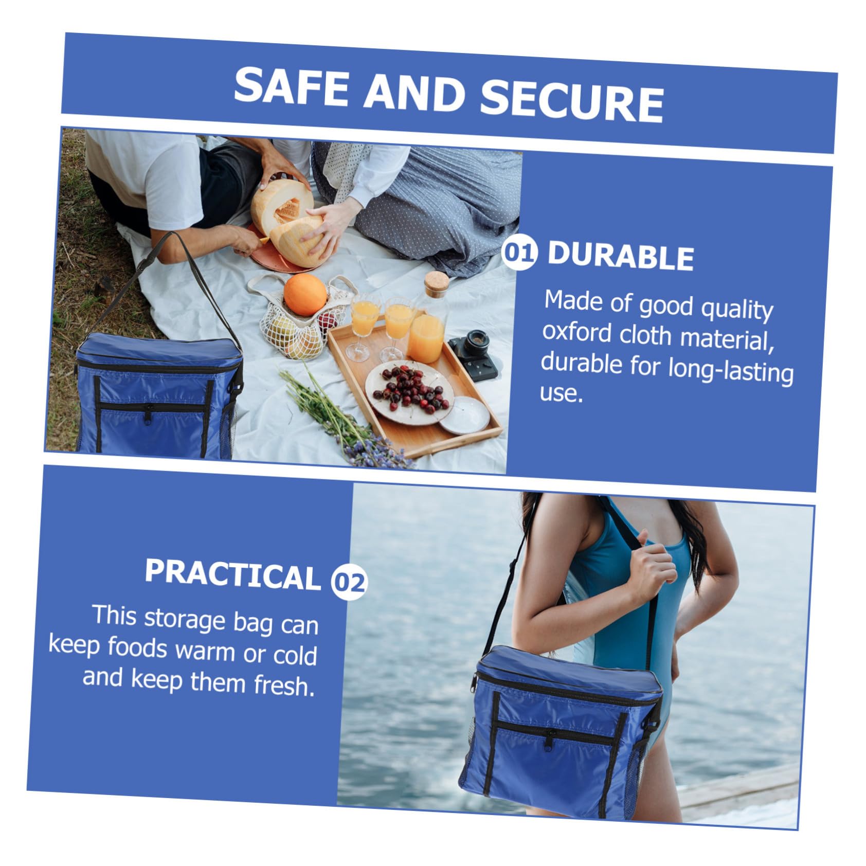 iplusmile Paquete De Comida Para Llevar Hielo Bolsa Isotérmica De Oxford Bolsa Para Picnic Exteriores Para Guardar Alimentos De Gran Capacidad Para Reparto De Comida