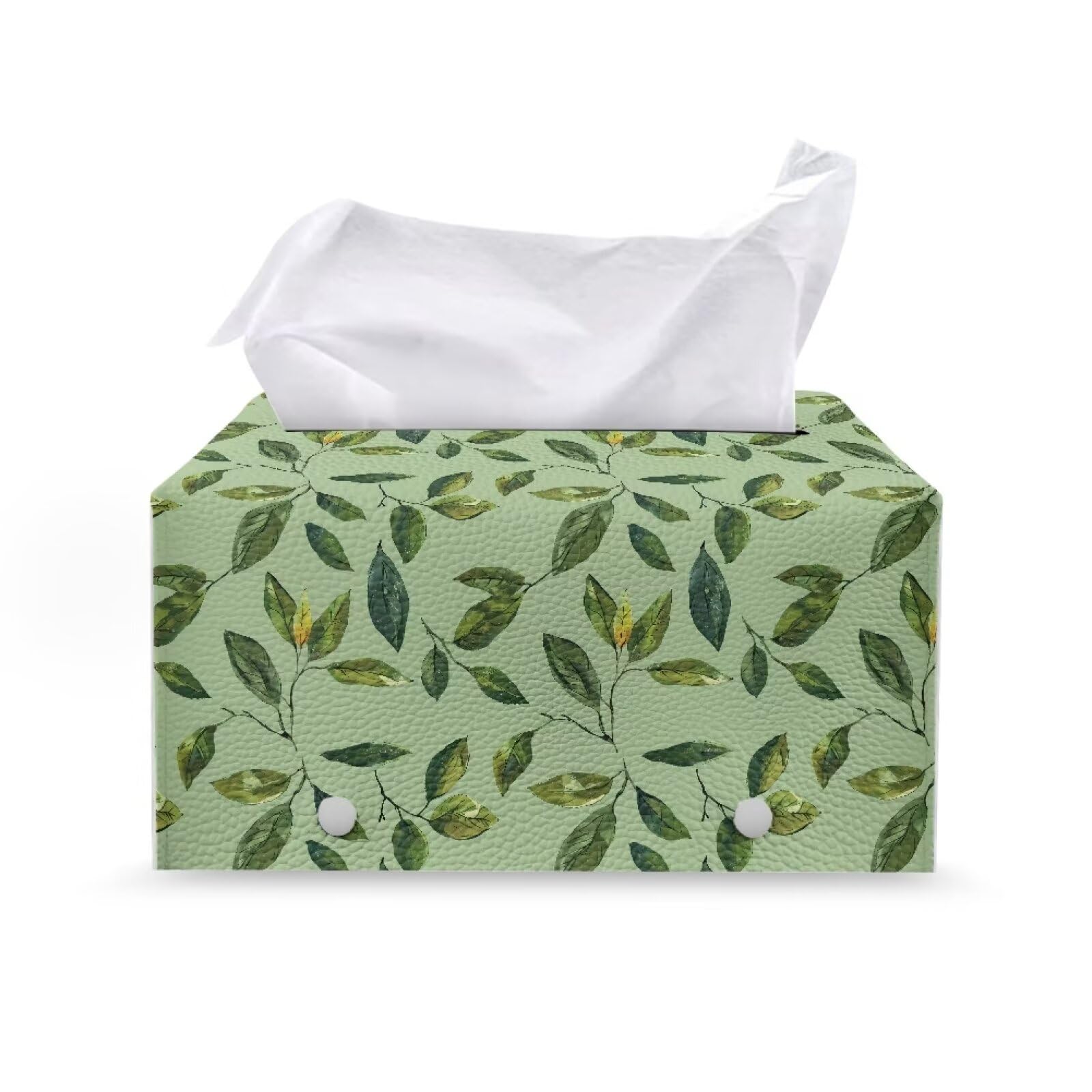 Amazon.com: ZUXONGSY Green Leaf Rectangular Tissue Box Cover