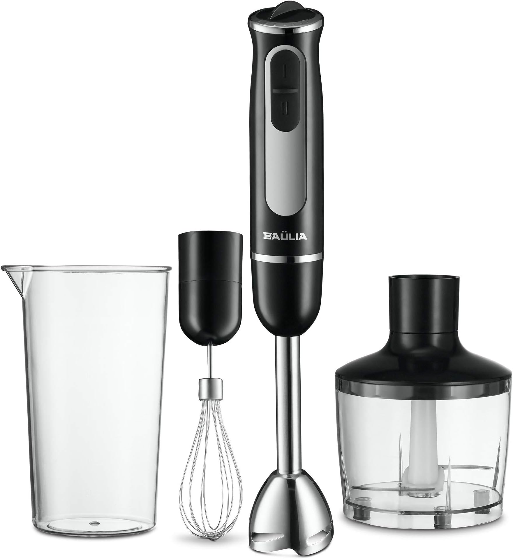 Baulia HB802 500 Watt All-in-One Immersion Powerful Hand Blender Set, Black
