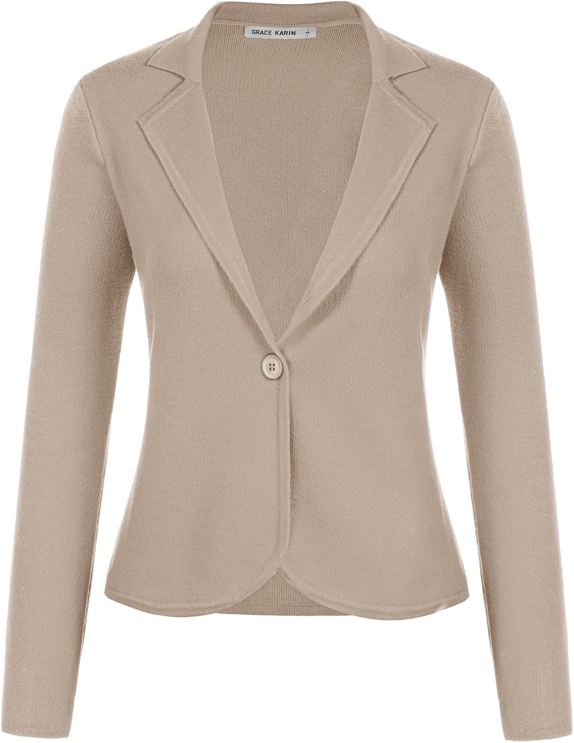 GRACE KARIN Women Sweater Blazer Casual Work Croppped Cardigan Lightweight Button Front Short Knit Blazer Jacket S-XXL - Image 6