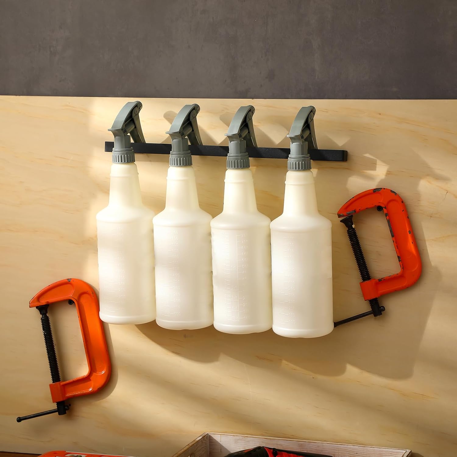 2 Pieces Spray Bottle Holder Wall Mount, 14 Inch Rack