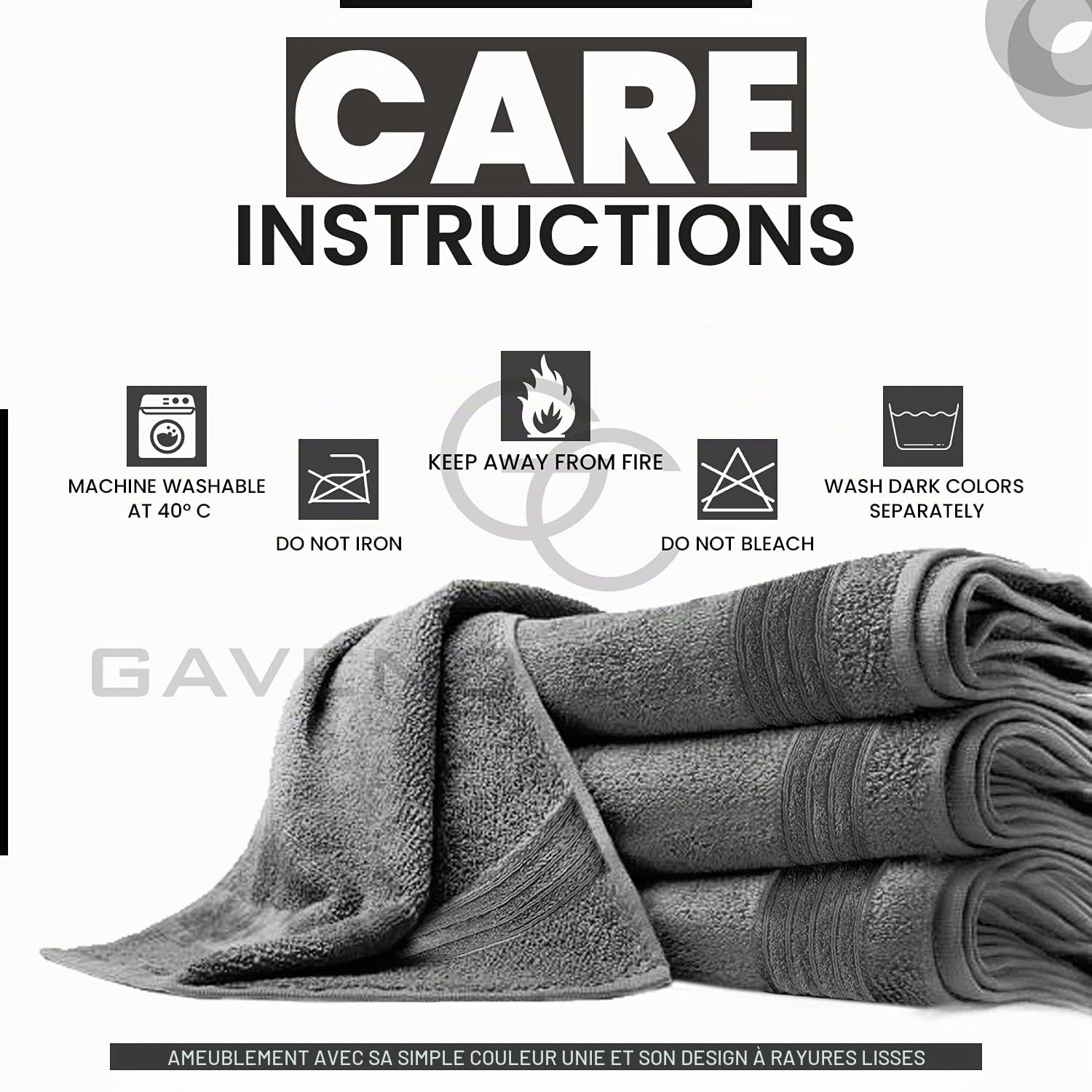 GC GAVENO CAVAILIA Lot de 4 draps de Bain Extra Larges – Serviettes en Coton égyptien – Lot de 4 Serviettes absorbantes et à séchage Rapide, Gris Anthracite