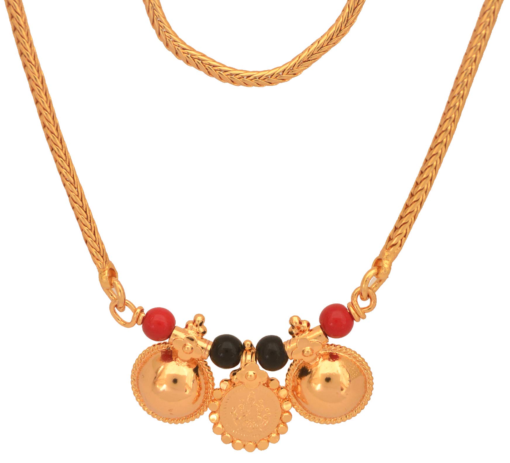 Mangalsutra 30" Length with Vati Tanmaniya One Gram Gold Traditional for Women (Gold)-image-47